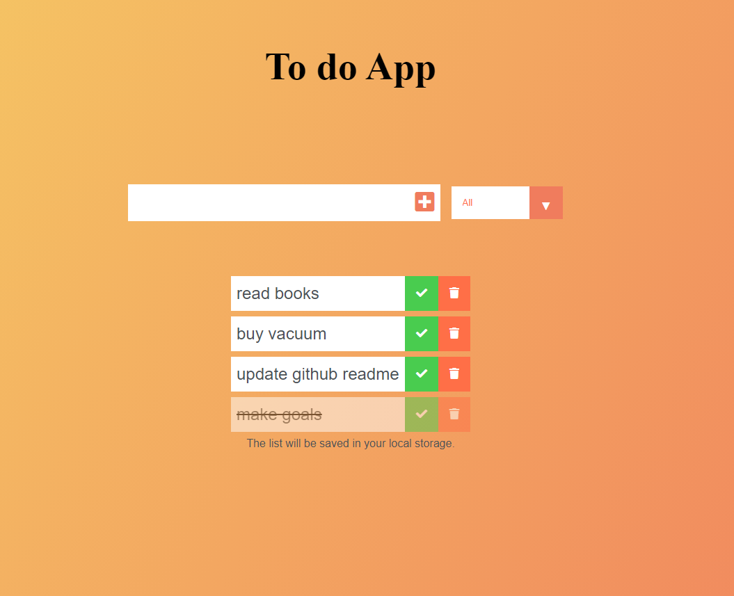 Screenshot of Todo App project